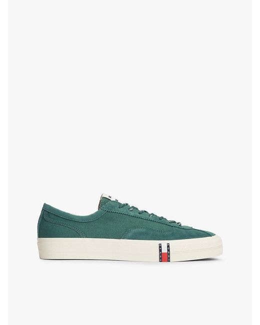 Tommy Hilfiger Green Canvas Archive Runner Trainers for men