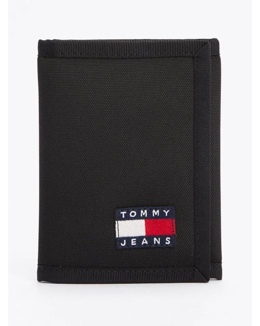Tommy Hilfiger Black Essential Logo Trifold Wallet for men