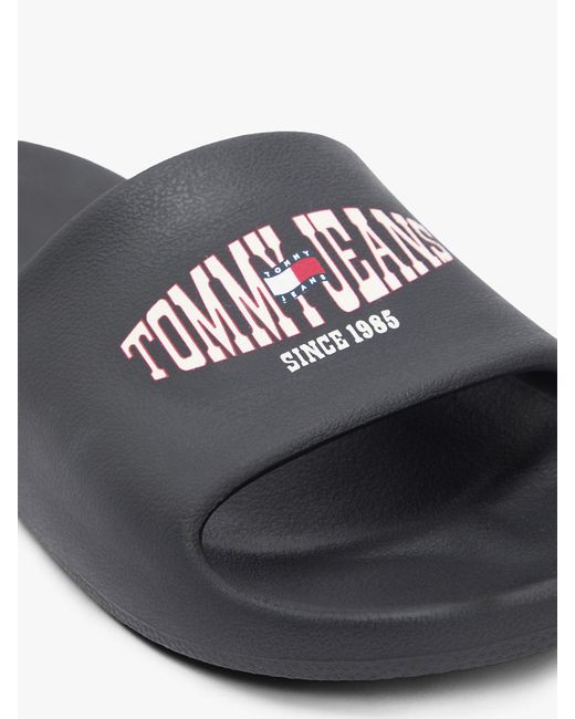 Tommy Hilfiger White Wavy Flag Logo Slides for men