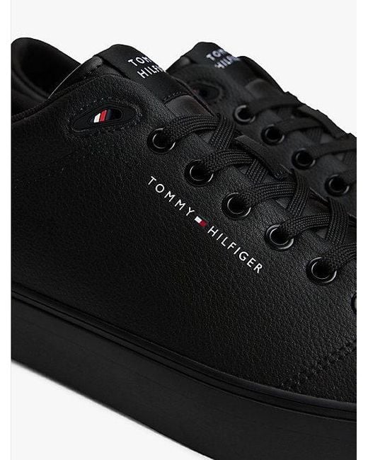 Tommy Hilfiger Logo-Sneaker Mit Leder in Black für Herren