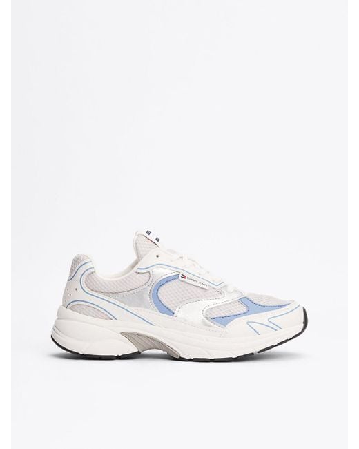 Tommy Hilfiger White Metallic Contrast Trainers