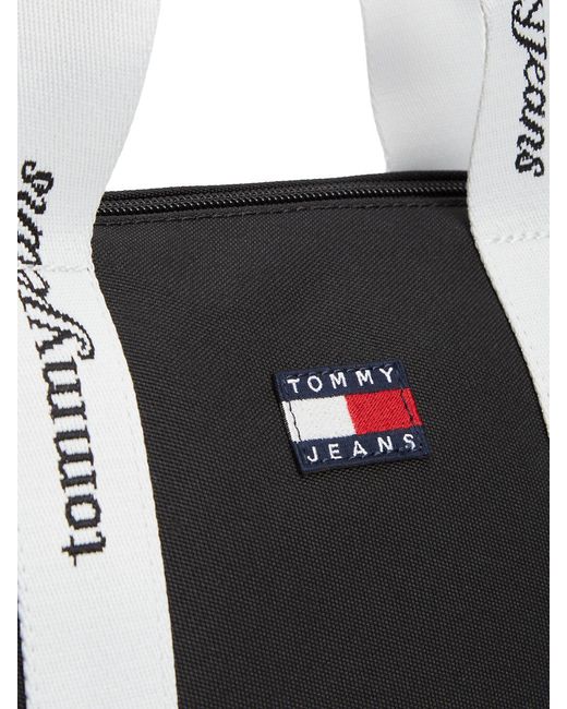 Tommy Hilfiger Black Essential Repeat Logo Crossbody Tote Bag