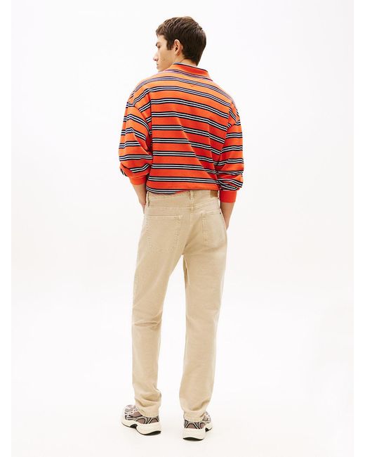 Tommy Hilfiger Red Ryan Washed Slim Straight Leg Jeans for men