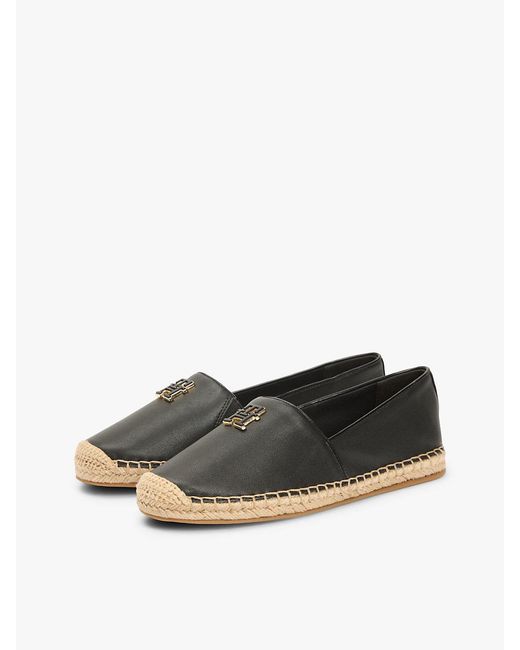 Tommy Hilfiger White Th Monogram Leather Espadrilles
