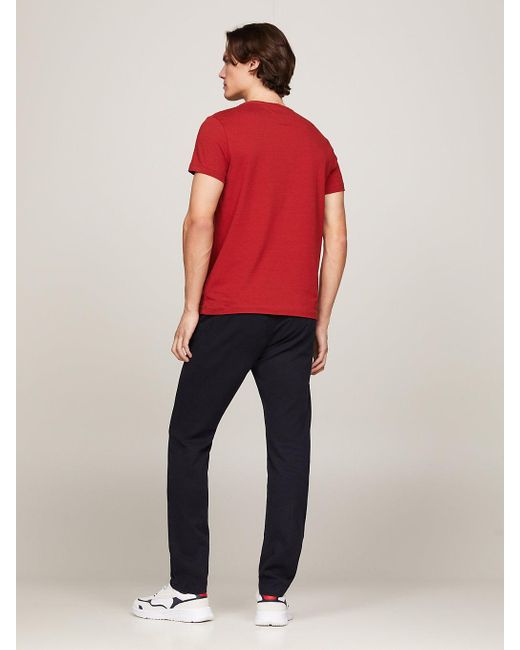 T-shirt extra slim à drapeau brodé Tommy Hilfiger pour homme en coloris Red