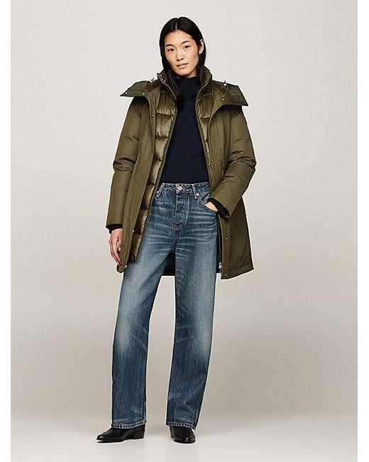 Tommy Hilfiger Blue Wattierter Parka Mit Kapuze