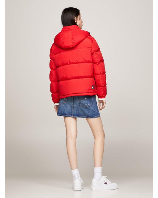 Tommy jeans cheap red puffer jacket