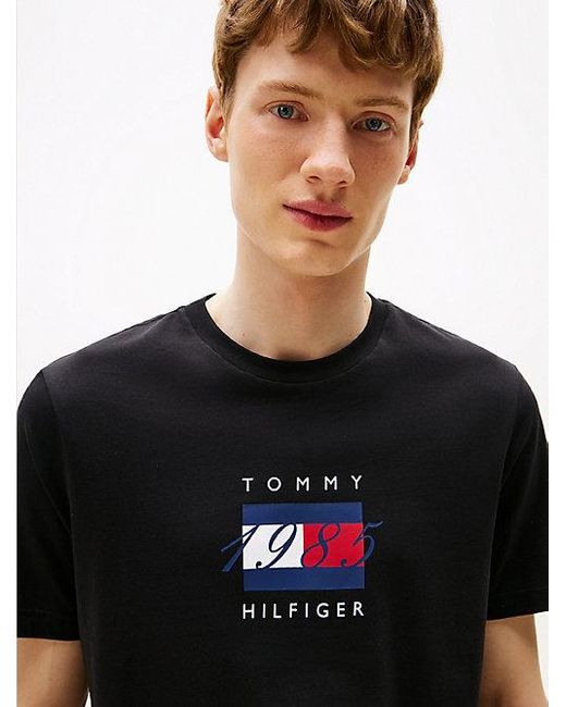 Tommy Hilfiger T-Shirt Aus Jersey Mit Flag-Grafik in Black für Herren