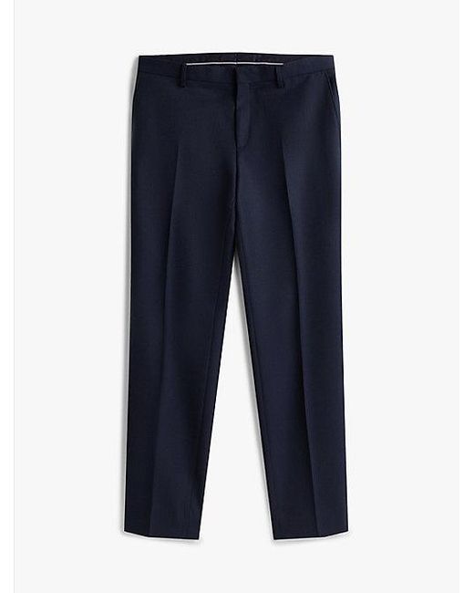 Pantalón De Algodón Con Textura De Canasta Tommy Hilfiger de hombre de color Blue