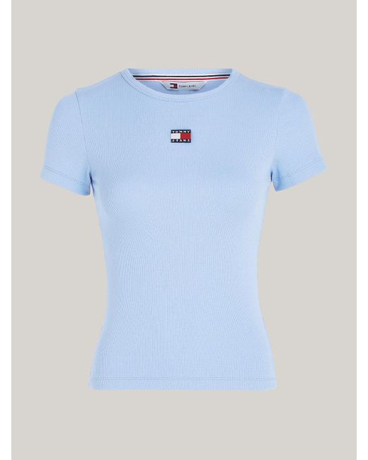 Tommy Hilfiger Blue Badge Ribbed Slim Fit T-shirt