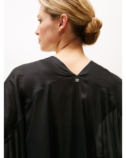 Tommy Hilfiger Black Cover-up Beach Kaftan