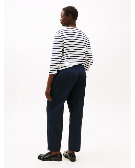 Tommy Hilfiger Blue Curve Slim Straight Leg Ankle Chinos