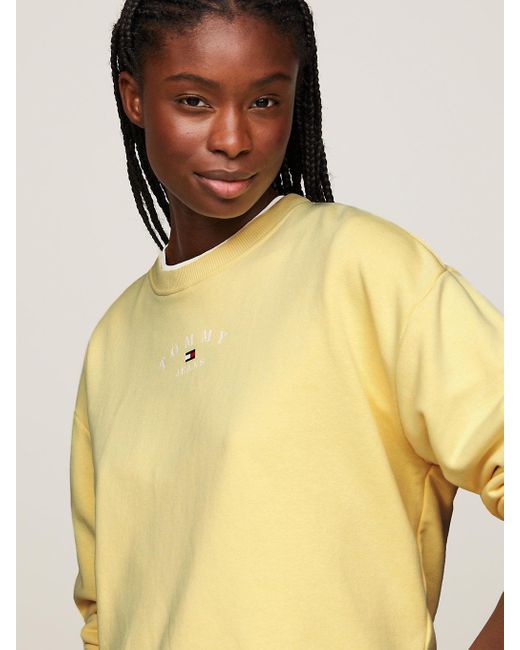 Tommy hilfiger yellow sweatshirt on sale women's