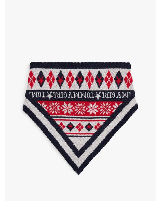 Tommy Hilfiger White Tommy Girl Fair Isle Knit Bandana