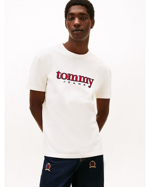 Tommy Hilfiger White Logo Appliqué Jersey T-Shirt for men