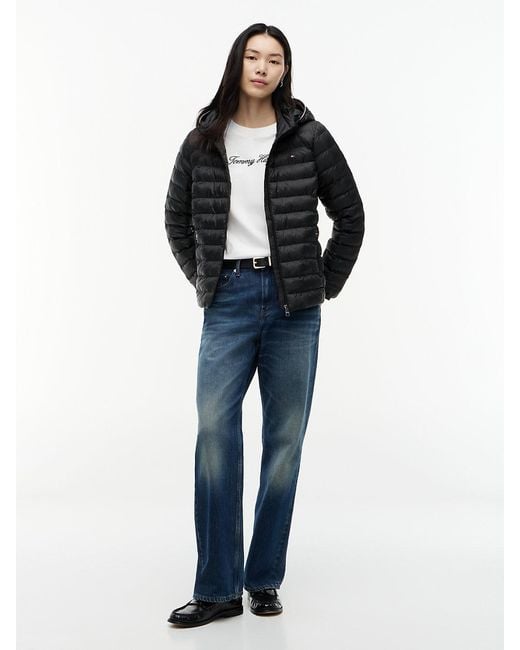 Tommy Hilfiger Black Lightweight Padded Hooded Jacket