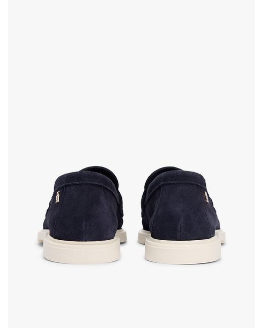 Tommy Hilfiger Blue Lightweight Suede Tassel Loafers