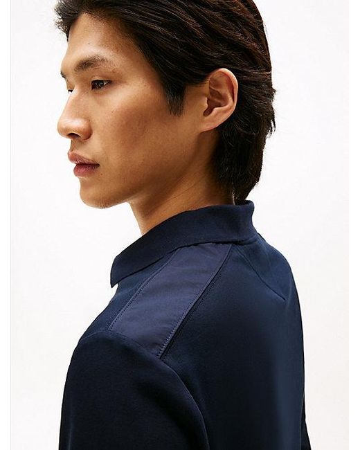 Tommy Hilfiger Regular Fit Langarm-Poloshirt in Blue für Herren