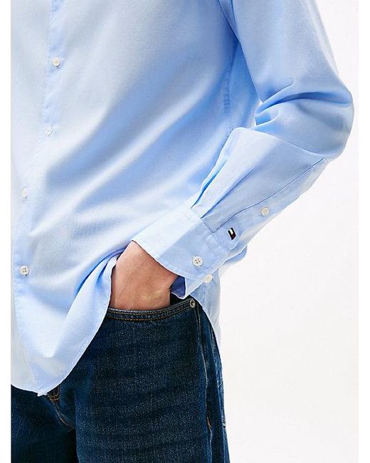 Camisa Oxford De Corte Slim Tommy Hilfiger de hombre de color Blue