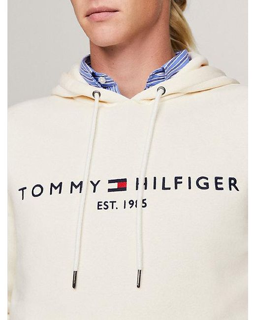 Sudadera Plus con capucha y logo Tommy Hilfiger de hombre de color White