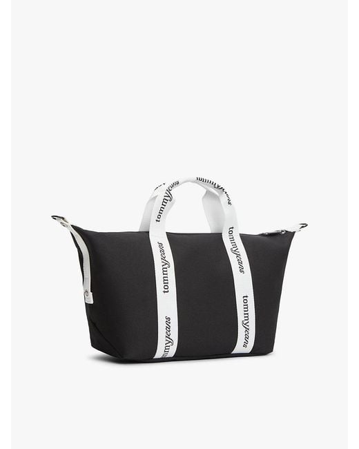 Tommy Hilfiger Black Essential Repeat Logo Crossbody Tote Bag
