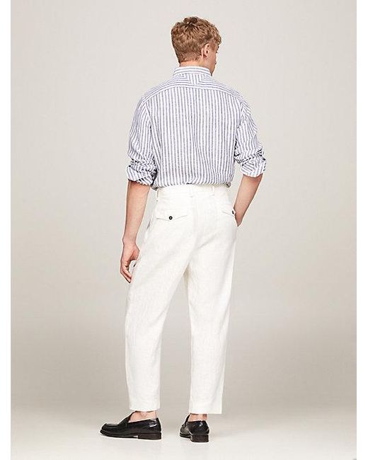 Tommy Hilfiger Elegante Leinen-Shorts mit Bügelfalten vorne in White für Herren