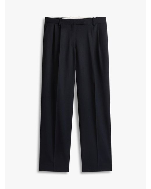 Tommy Hilfiger Black Timeless Pleated Relaxed Straight Leg Trousers