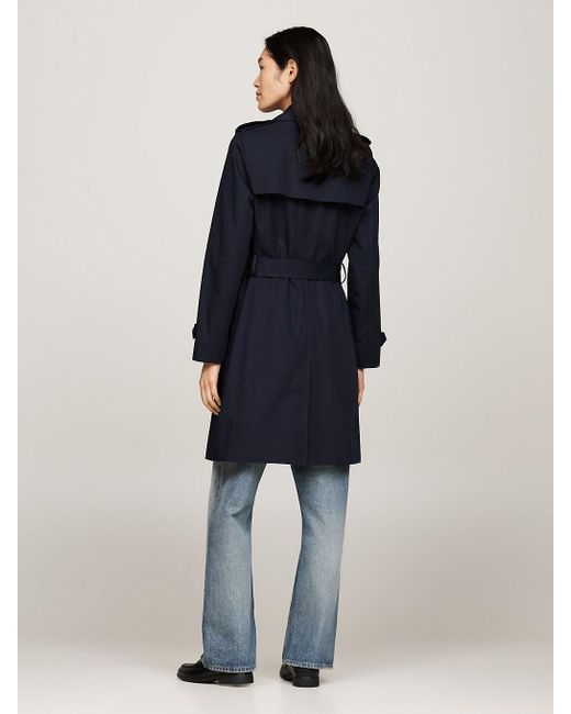 Trench-Coat Ajusté Déperlant Tommy Hilfiger en coloris Blue