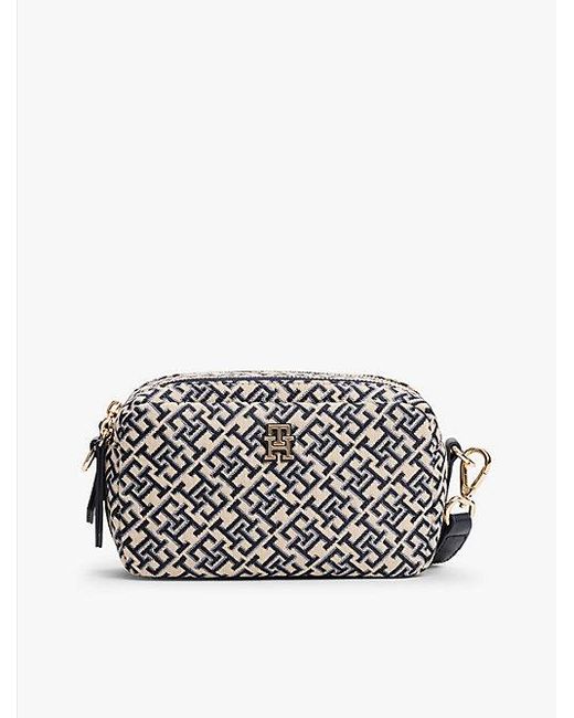 Tommy Hilfiger White Kameratasche Mit Th-Monogramm-Jacquard