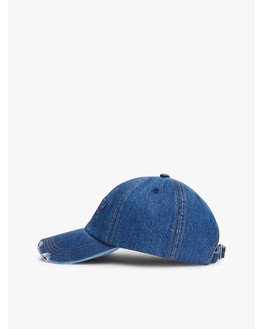 Tommy Hilfiger Blue Distressed Denim Baseball Cap