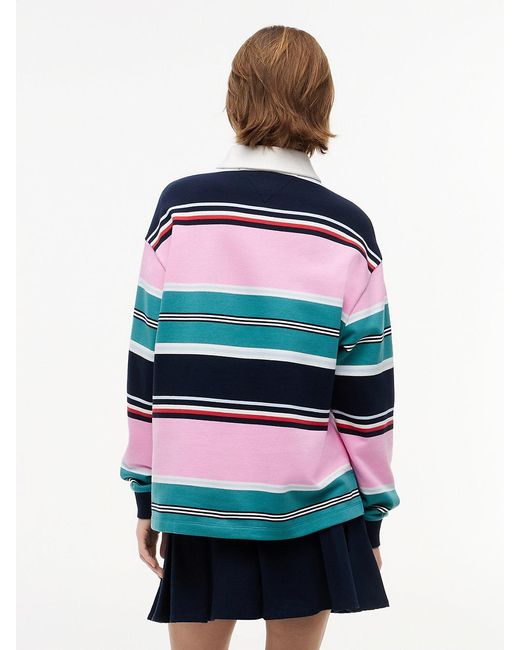 Tommy Hilfiger Multicolor Mixed Stripe Relaxed Rugby Shirt