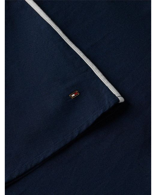 Tommy Hilfiger Blue Tone Button Linen Blend Maxi Dress