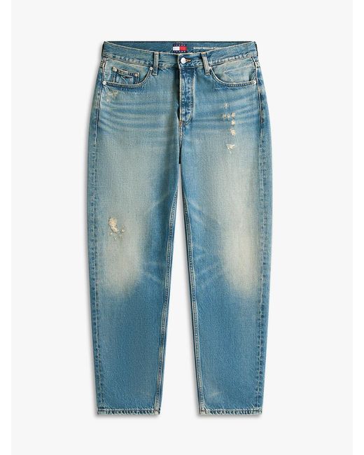 Tommy Hilfiger Blue Sonny Distressed Regular Tapered Leg Jeans for men