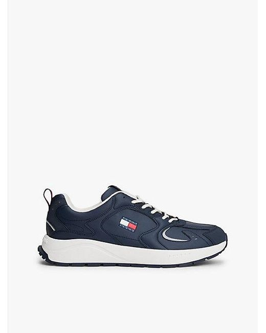Tommy Hilfiger Sneaker Met Profielzool En Gemengde Texturen in het Blue voor heren