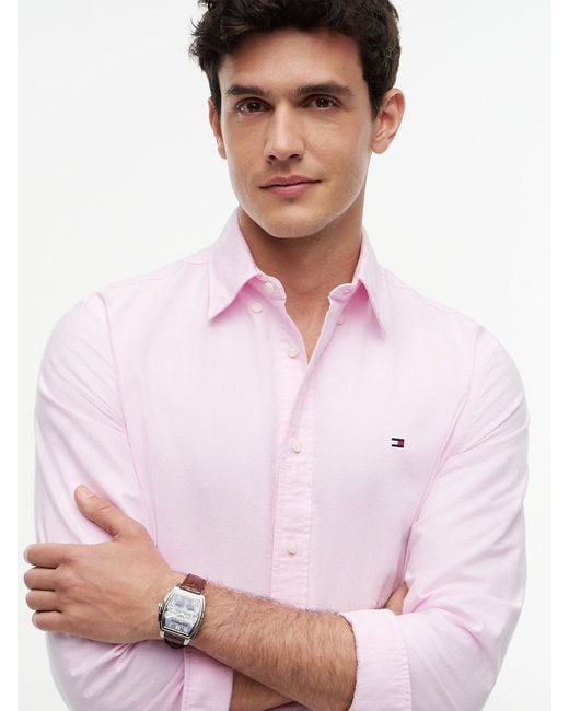 Tommy Hilfiger Pink Regular Fit Button-Down Oxford Shirt for men