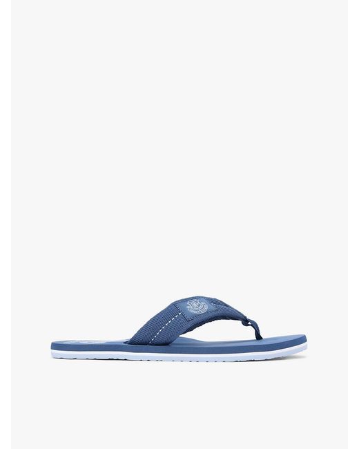 Tommy Hilfiger Blue Crest Patch Webbing Strap Flip-flops for men