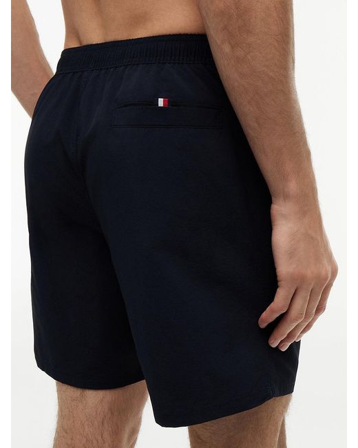 Tommy Hilfiger Blue Colour-Blocked Long Length Swim Shorts for men