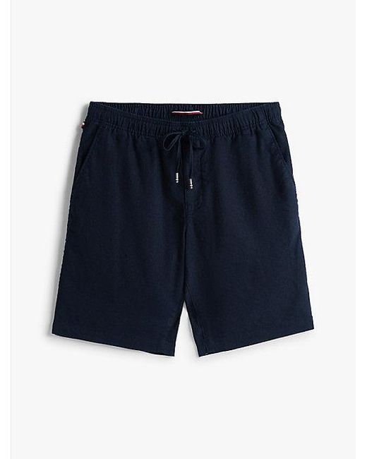 Tommy Hilfiger Harlem Relaxed Fit Shorts Aus Leinenmix in Blue für Herren