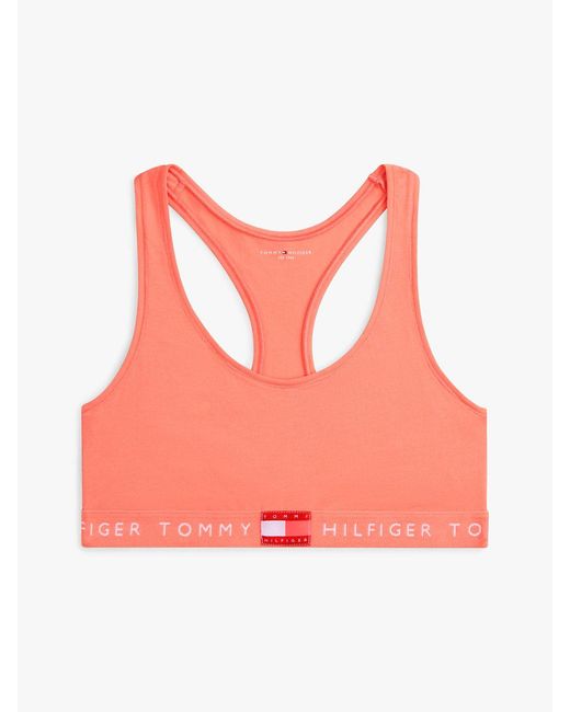 Tommy Hilfiger Orange Heritage Logo Underband Racerback Bralette