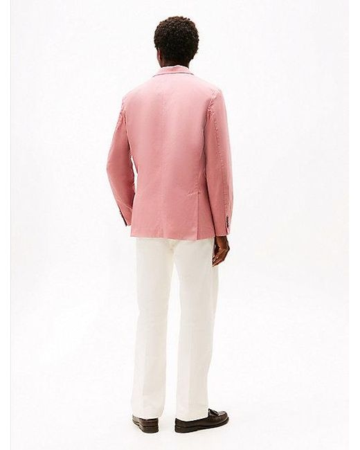 Tommy Hilfiger Smart-Casual Regular Fit Washed Blazer in het Pink voor heren