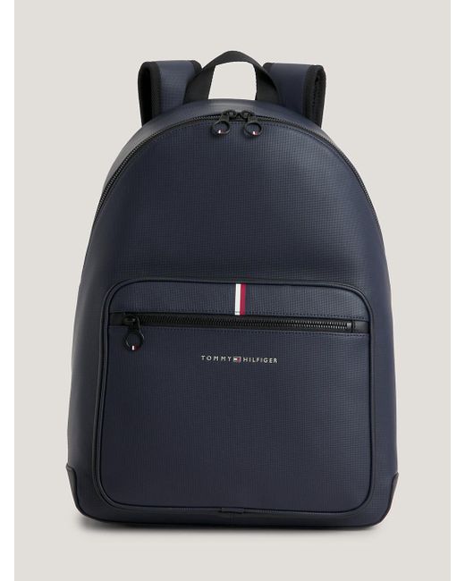 Tommy Hilfiger Blue Essential Pique Logo Dome Backpack for men