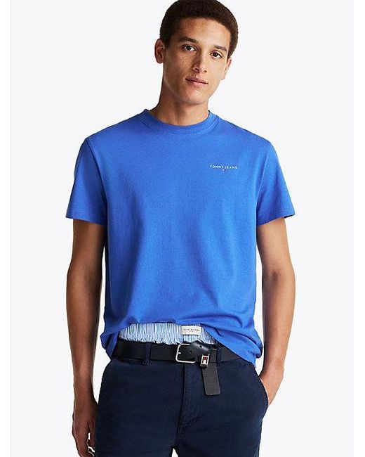 Camiseta De Corte Slim Con Logo Tommy Hilfiger de hombre de color Blue