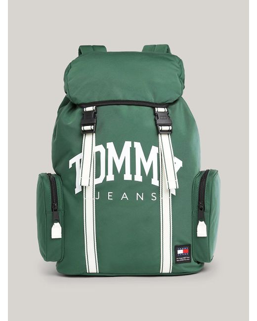 Tommy Hilfiger Green Prep Logo Flap Backpack for men