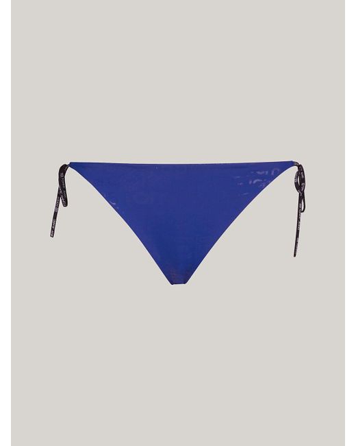 Tommy Hilfiger Blue Metallic String Side Tie Cheeky Bikini Bottoms