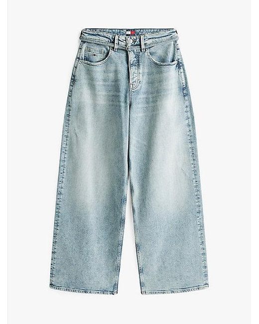 Tommy Hilfiger Medium Rise Jeans Met Riem in het Blue