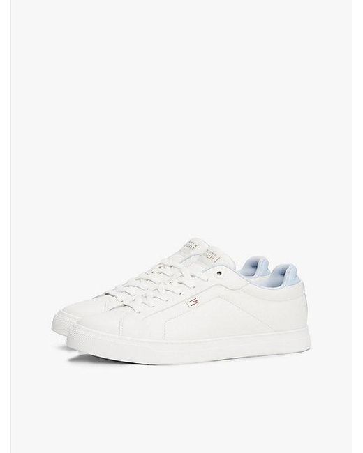 Zapatillas De Piel Con Toque De Color Tommy Hilfiger de color White