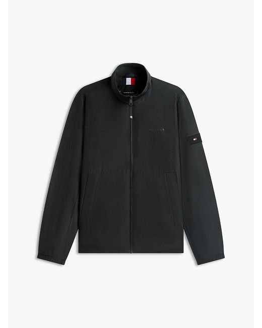 Tommy Hilfiger Blue Water Resistant Tonal Logo Zip-Thru Jacket for men