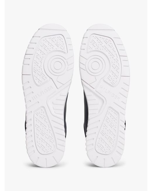 Tommy Hilfiger Blue Logo Basketball Trainers With Leather for men