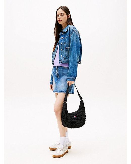 Tommy Hilfiger Black Gesteppte Schultertasche