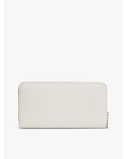 Tommy Hilfiger Natural Hilfiger Icon Debossed Zip-Around Wallet